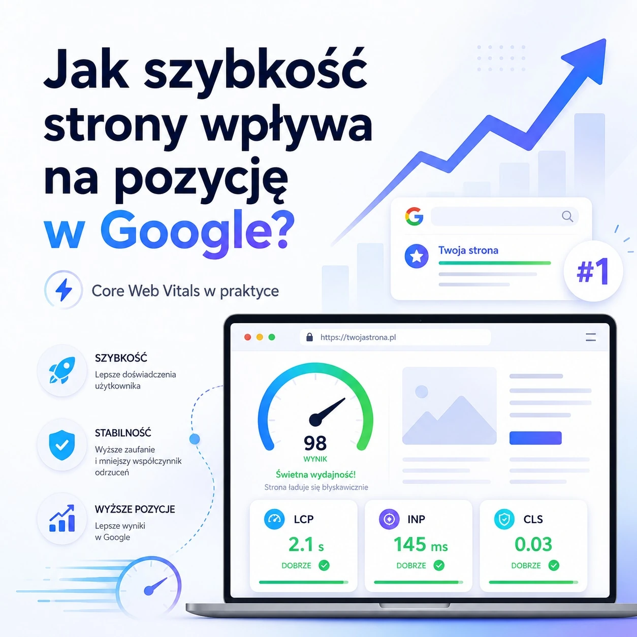 Jak szybkość strony wpływa na pozycję w Google? Core Web Vitals w praktyce